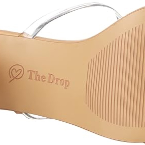 NWT - The Drop Avery Square Toe 2 Strap High Heeled Sandal - Tan / Clear - 7.5 - Picture 5 of 16